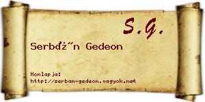 Serbán Gedeon névjegykártya